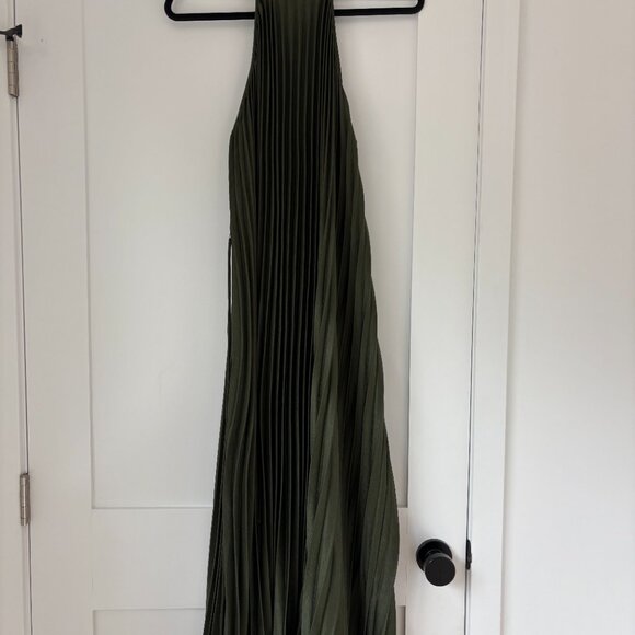 Pink Blush Olive Pleated Maternity Halter Dress Size L - Picture 3 of 5